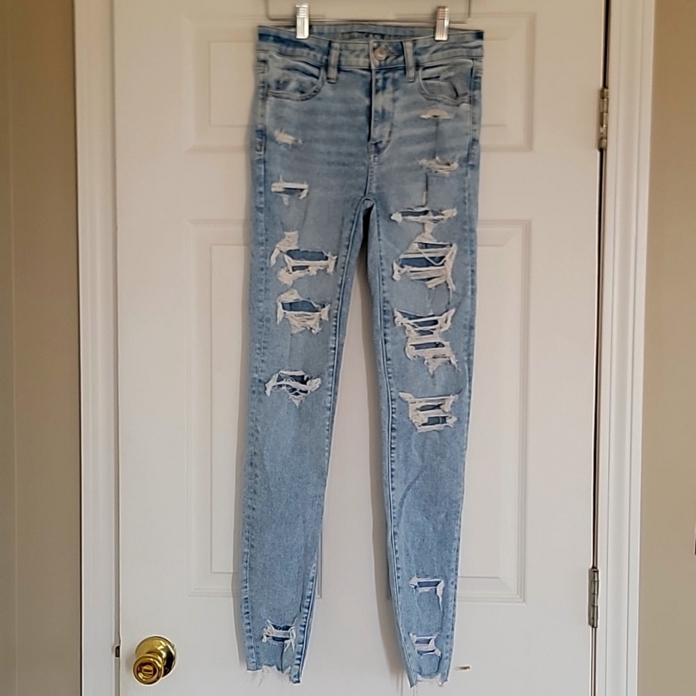 Modest ripped jeans